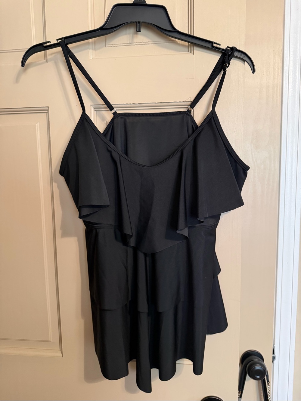 Women’s Black Ruffle Swim Top - Tankini